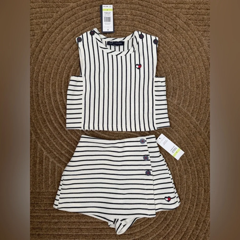NWT Tommy Hilfiger Girl 4 Nantucket Nautical Set Americana Boat Retails $55 July